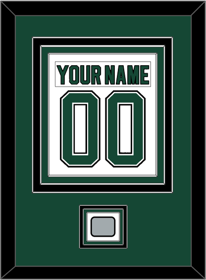 Dallas Nameplate & Number (Back) Combined With Stanley Cup Champions Patch - Home White (1994-1999) - Premier Tier 2