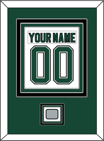 Dallas Nameplate & Number (Back) Combined With Stanley Cup Champions Patch - Home White (1994-1999) - Premier Tier 2