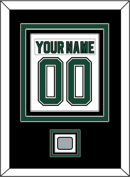 Dallas Nameplate & Number (Back) Combined With Stanley Cup Champions Patch - Home White (1994-1999) - Premier Tier 3