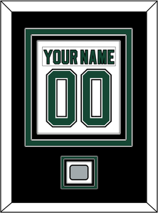 Dallas Nameplate & Number (Back) Combined With Stanley Cup Champions Patch - Home White (1994-1999) - Triple Mat 3