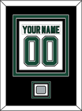 Dallas Nameplate & Number (Back) Combined With Stanley Cup Finals Patch - Home White (1994-1999) - Triple Mat 3