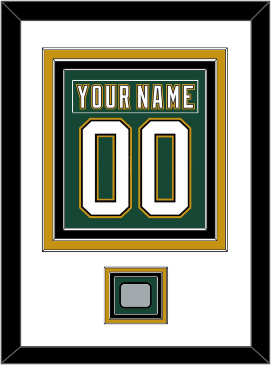 Dallas Nameplate & Number (Back) Combined With Stanley Cup Champions Patch - Alternate Green (1997-1999) - Premier Tier 1