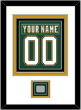 Dallas Nameplate & Number (Back) Combined With Stanley Cup Champions Patch - Alternate Green (1997-1999) - Triple Mat 1