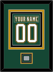 Dallas Nameplate & Number (Back) Combined With Stanley Cup Champions Patch - Alternate Green (1997-1999) - Triple Mat 2