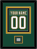 Dallas Nameplate & Number (Back) Combined With Stanley Cup Champions Patch - Alternate Green (1997-1999) - Triple Mat 2