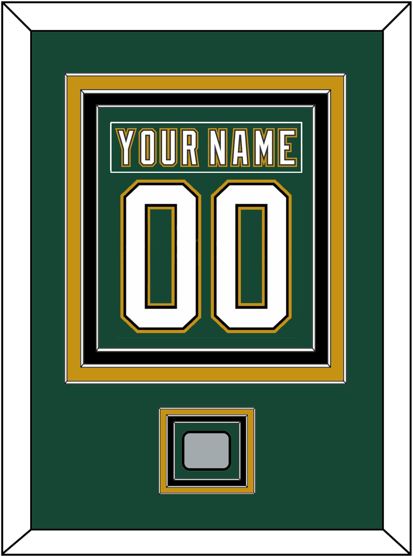 Dallas Nameplate & Number (Back) Combined With Stanley Cup Finals Patch - Alternate Green (1997-1999) - Premier Tier 2