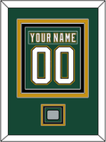 Dallas Nameplate & Number (Back) Combined With Stanley Cup Champions Patch - Alternate Green (1997-1999) - Triple Mat 2