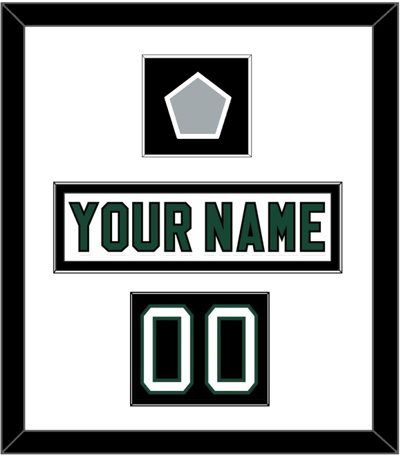 Dallas Nameplate, Number (Shoulder) & Stanley Cup Champions Patch - Home White (1994-1999) - Single Mat 1