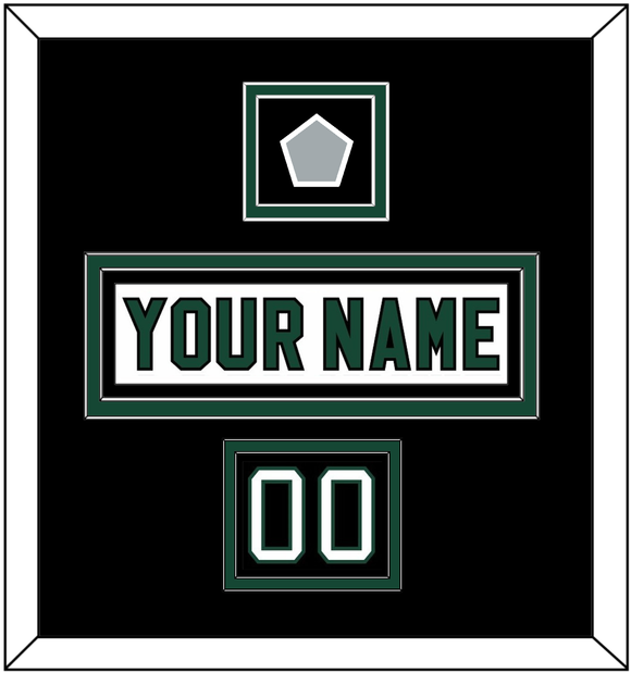 Dallas Nameplate, Number (Shoulder) & Stanley Cup Champions Patch - Home White (1994-1999) - Double Mat 3