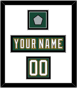 Dallas Nameplate, Number (Shoulder) & Stanley Cup Champions Patch - Alternate Green (1997-1999) - Double Mat 1