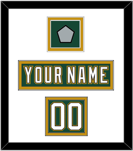 Dallas Nameplate, Number (Shoulder) & Stanley Cup Finals Patch - Alternate Green (1997-1999) - Signature Tier 2