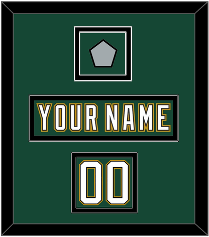 Dallas Nameplate, Number (Shoulder) & Stanley Cup Champions Patch - Alternate Green (1997-1999) - Signature Tier 3