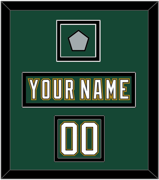 Dallas Nameplate, Number (Shoulder) & Stanley Cup Champions Patch - Alternate Green (1997-1999) - Signature Tier 3