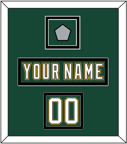 Dallas Nameplate, Number (Shoulder) & Stanley Cup Champions Patch - Alternate Green (1997-1999) - Signature Tier 3