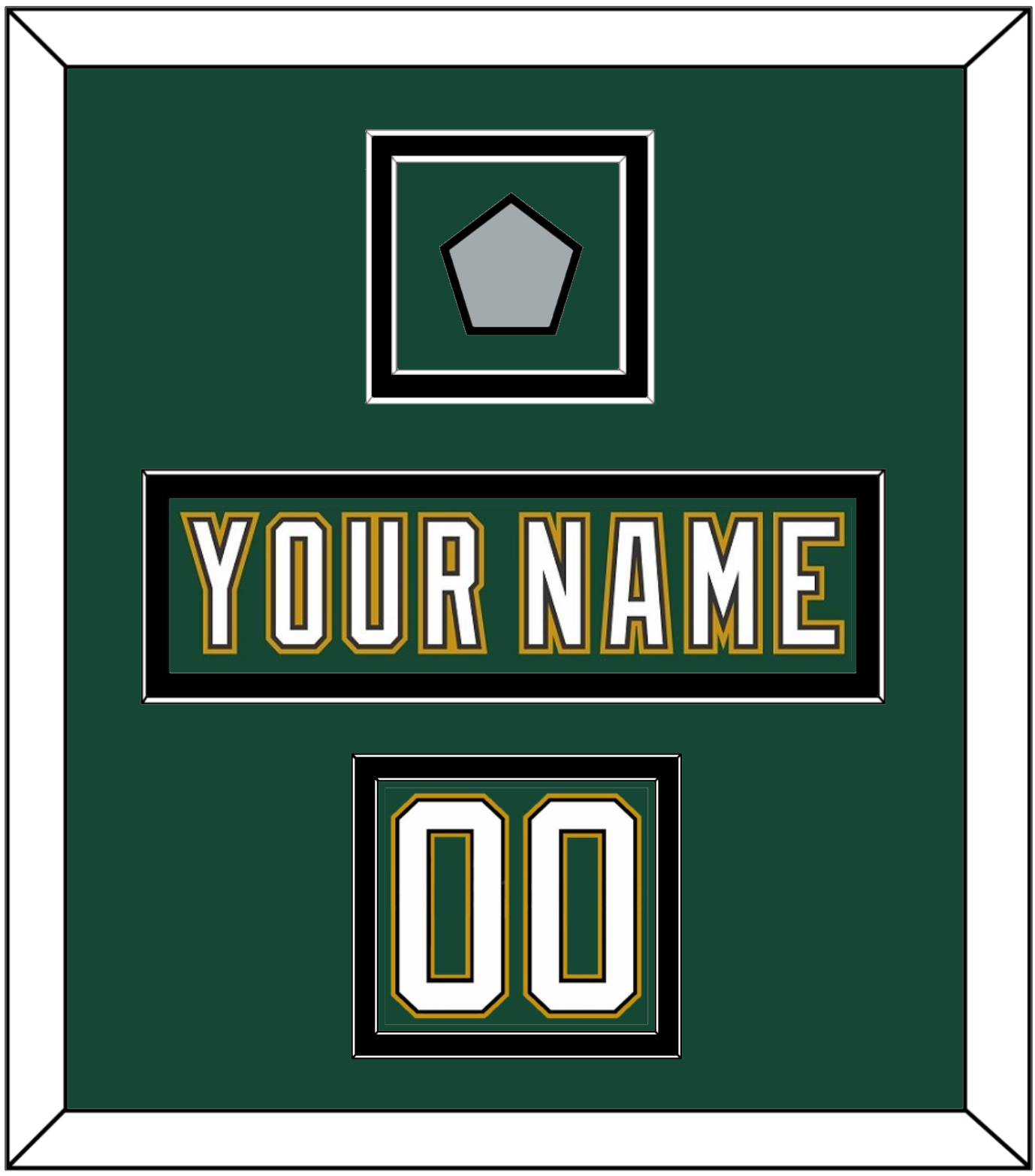 Dallas Nameplate, Number (Shoulder) & Stanley Cup Finals Patch - Alternate Green (1997-1999) - Signature Tier 3