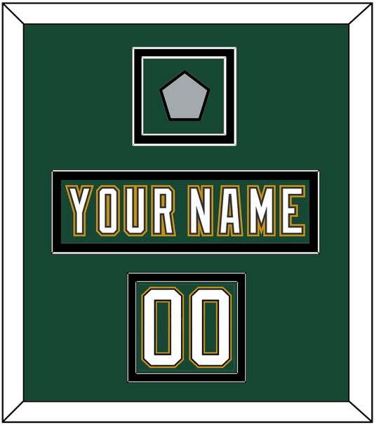 Dallas Nameplate, Number (Shoulder) & Stanley Cup Finals Patch - Alternate Green (1997-1999) - Signature Tier 3
