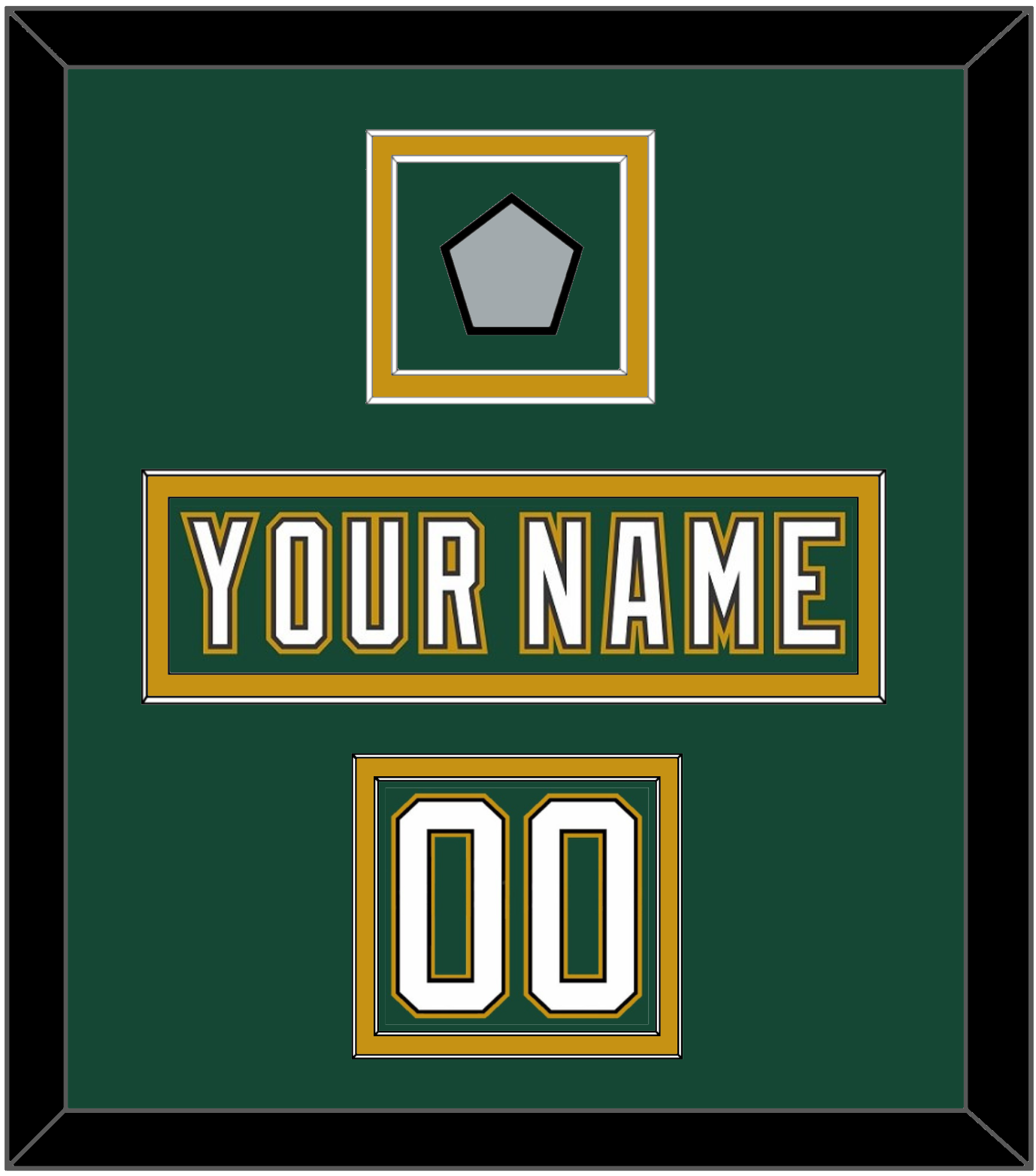 Dallas Nameplate, Number (Shoulder) & Stanley Cup Finals Patch - Alternate Green (1997-1999) - Signature Tier 4