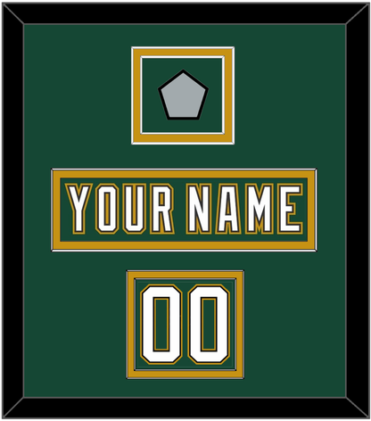Dallas Nameplate, Number (Shoulder) & Stanley Cup Finals Patch - Alternate Green (1997-1999) - Signature Tier 4