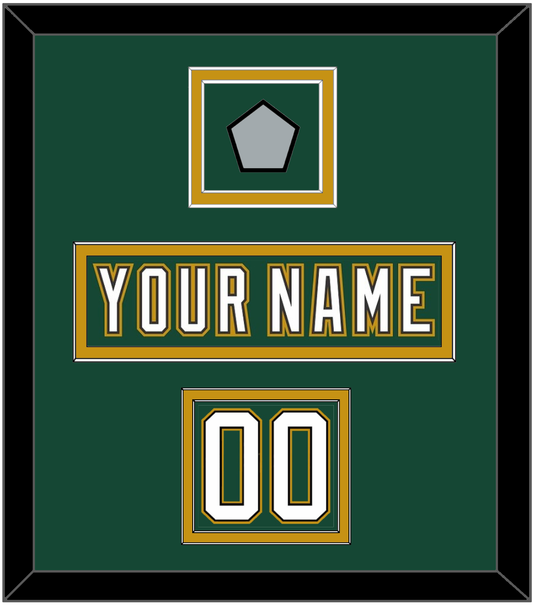 Dallas Nameplate, Number (Shoulder) & Stanley Cup Finals Patch - Alternate Green (1997-1999) - Signature Tier 4