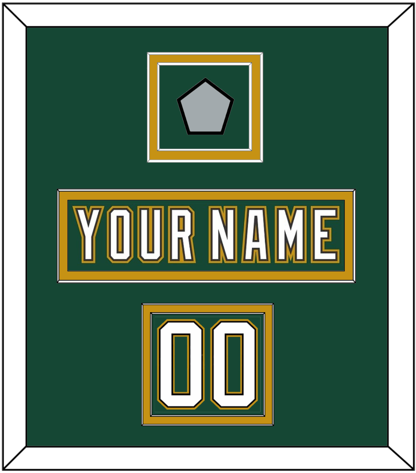 Dallas Nameplate, Number (Shoulder) & Stanley Cup Champions Patch - Alternate Green (1997-1999) - Signature Tier 4