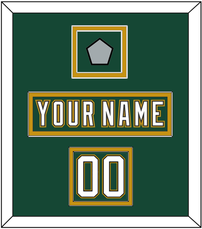 Dallas Nameplate, Number (Shoulder) & Stanley Cup Finals Patch - Alternate Green (1997-1999) - Signature Tier 4