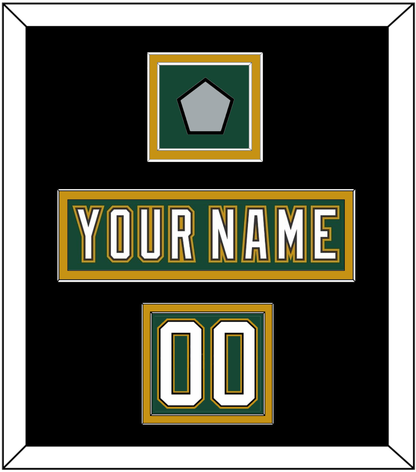 Dallas Nameplate, Number (Shoulder) & Stanley Cup Finals Patch - Alternate Green (1997-1999) - Signature Tier 5