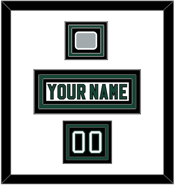 Dallas Nameplate, Number (Shoulder) & Stanley Cup Champions Patch - Home White (1994-1999) - Triple Mat 1