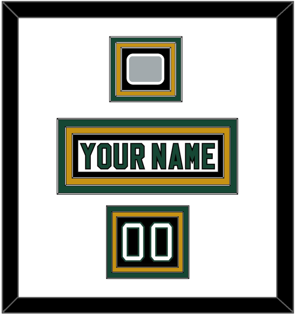 Dallas Nameplate, Number (Shoulder) & Stanley Cup Champions Patch - Home White (1994-1999) - Triple Mat 2