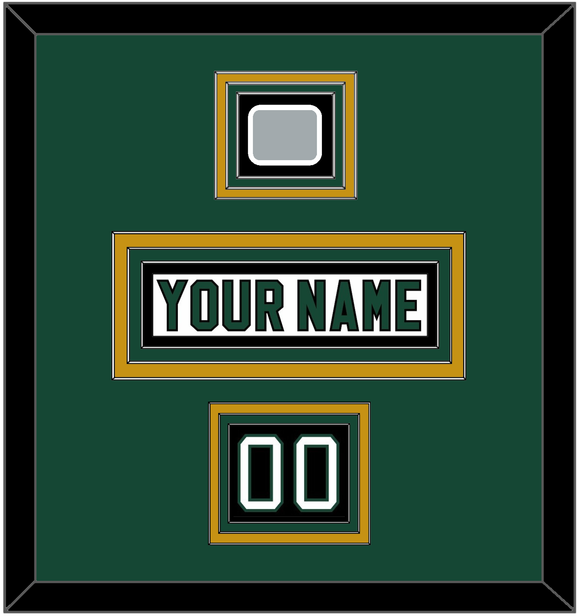 Dallas Nameplate, Number (Shoulder) & Stanley Cup Champions Patch - Home White (1994-1999) - Triple Mat 3