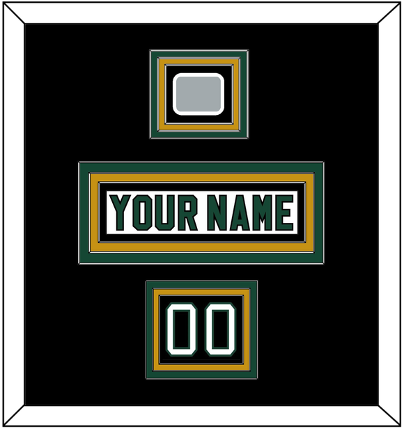 Dallas Nameplate, Number (Shoulder) & Stanley Cup Champions Patch - Home White (1994-1999) - Triple Mat 4