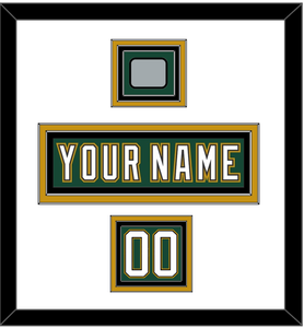 Dallas Nameplate, Number (Shoulder) & Stanley Cup Champions Patch - Alternate Green (1997-1999) - Triple Mat 1