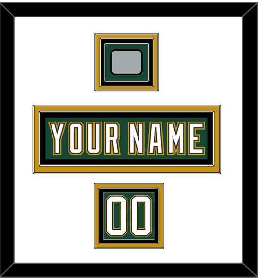Dallas Nameplate, Number (Shoulder) & Stanley Cup Finals Patch - Alternate Green (1997-1999) - Premier Tier 1