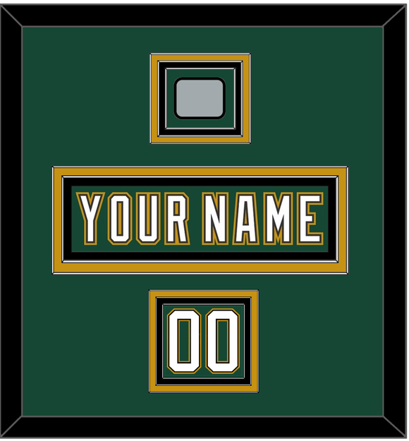 Dallas Nameplate, Number (Shoulder) & Stanley Cup Finals Patch - Alternate Green (1997-1999) - Triple Mat 2