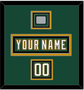 Dallas Nameplate, Number (Shoulder) & Stanley Cup Champions Patch - Alternate Green (1997-1999) - Triple Mat 2