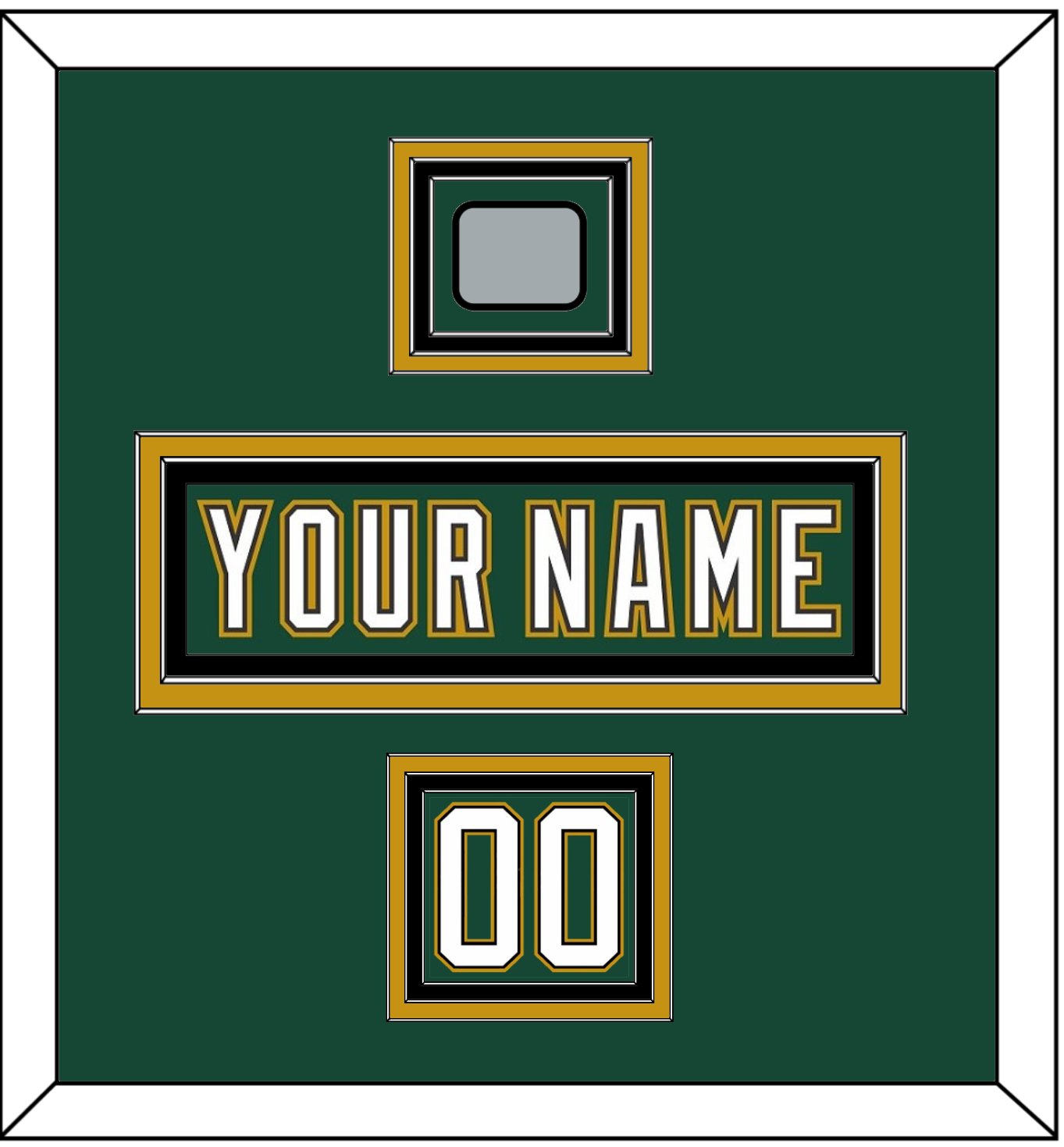 Dallas Nameplate, Number (Shoulder) & Stanley Cup Champions Patch - Alternate Green (1997-1999) - Premier Tier 2
