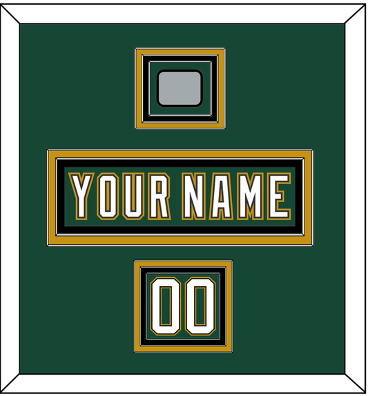 Dallas Nameplate, Number (Shoulder) & Stanley Cup Finals Patch - Alternate Green (1997-1999) - Premier Tier 2