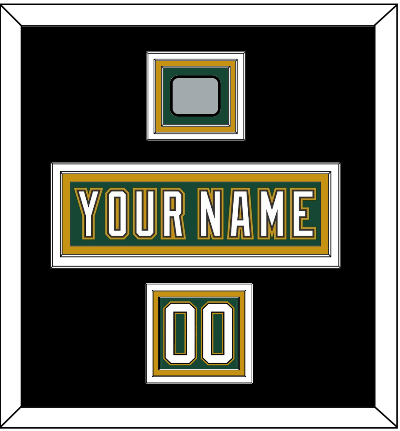 Dallas Nameplate, Number (Shoulder) & Stanley Cup Champions Patch - Alternate Green (1997-1999) - Premier Tier 3