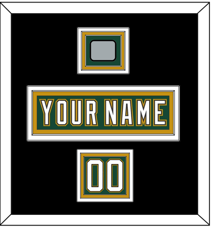 Dallas Nameplate, Number (Shoulder) & Stanley Cup Finals Patch - Alternate Green (1997-1999) - Premier Tier 3