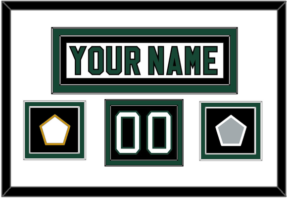 Dallas Nameplate & Number (Shoulder) With Stanley Cup Champions & Team Logo Patches - Home White (1994-1999) - Double Mat 1