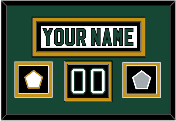 Dallas Nameplate & Number (Shoulder) With Stanley Cup Champions & Team Logo Patches - Home White (1994-1999) - Double Mat 2