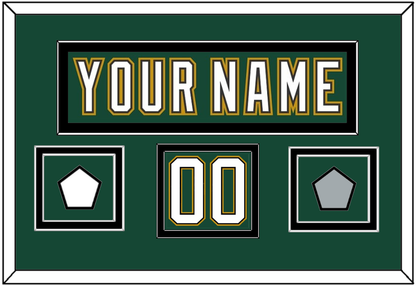 Dallas Nameplate & Number (Shoulder) With Stanley Cup Champions & Team Logo Patches - Alternate Green (1997-1999) - Signature Tier 3