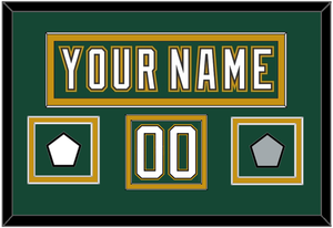 Dallas Nameplate & Number (Shoulder) With Stanley Cup Champions & Team Logo Patches - Alternate Green (1997-1999) - Double Mat 4