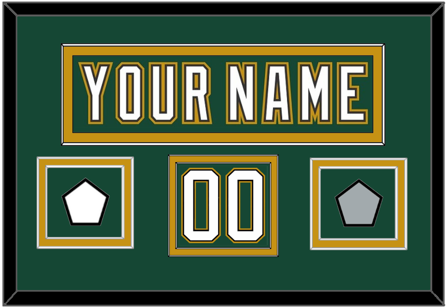 Dallas Nameplate & Number (Shoulder) With Stanley Cup Finals & Team Logo Patches - Alternate Green (1997-1999) - Signature Tier 4