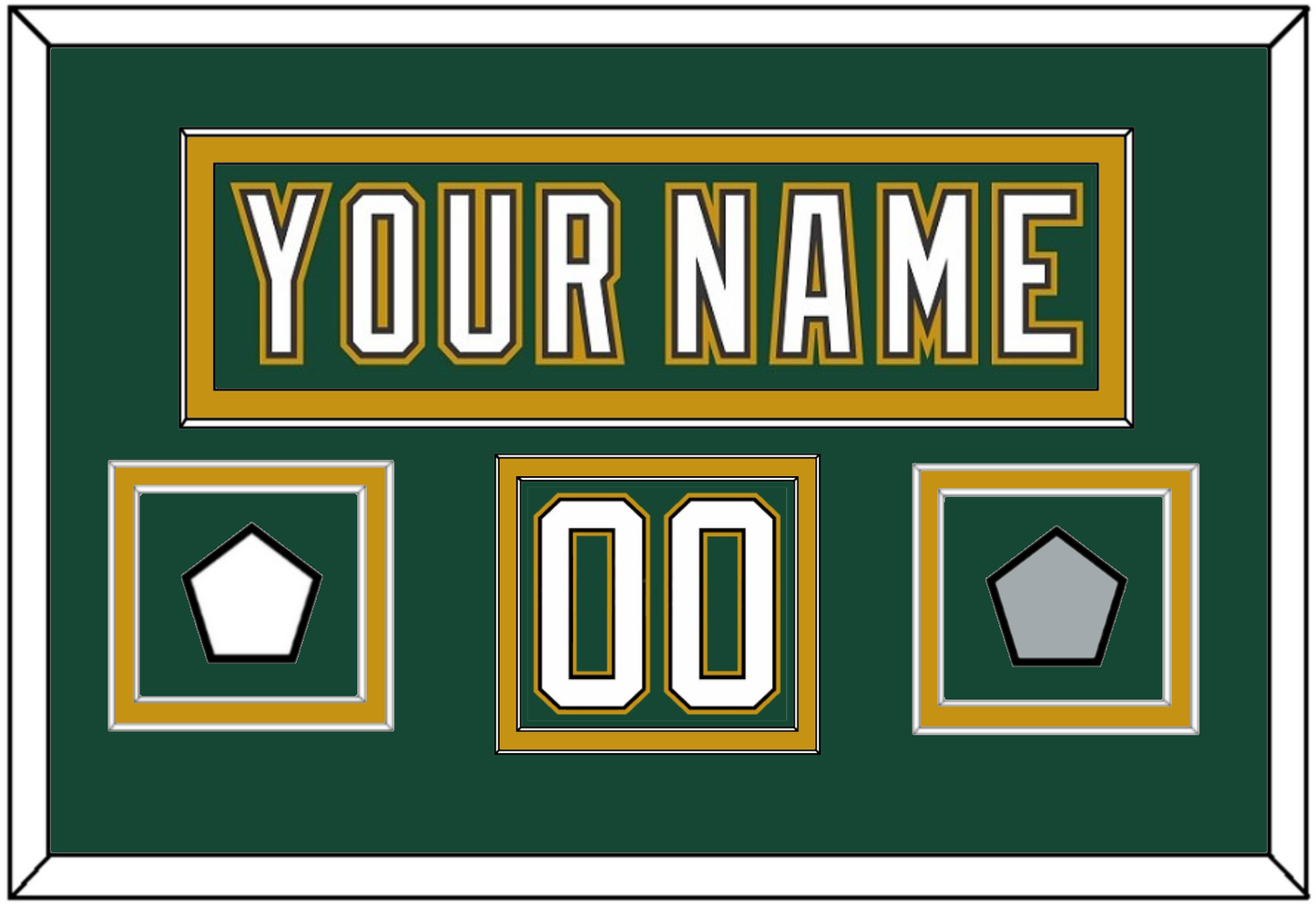 Dallas Nameplate & Number (Shoulder) With Stanley Cup Finals & Team Logo Patches - Alternate Green (1997-1999) - Signature Tier 4