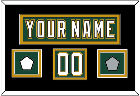 Dallas Nameplate & Number (Shoulder) With Stanley Cup Finals & Team Logo Patches - Alternate Green (1997-1999) - Signature Tier 5
