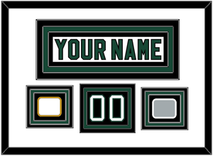 Dallas Nameplate & Number (Shoulder) With Stanley Cup Champions & Team Logo Patches - Home White (1994-1999) - Triple Mat 1