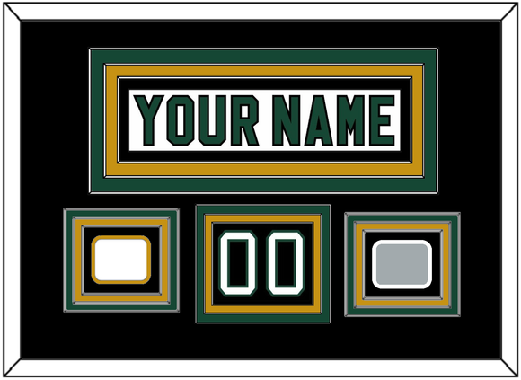 Dallas Nameplate & Number (Shoulder) With Stanley Cup Finals & Team Logo Patches - Home White (1994-1999) - Triple Mat 4