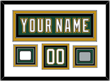 Dallas Nameplate & Number (Shoulder) With Stanley Cup Finals & Team Logo Patches - Alternate Green (1997-1999) - Triple Mat 1