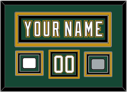 Dallas Nameplate & Number (Shoulder) With Stanley Cup Champions & Team Logo Patches - Alternate Green (1997-1999) - Premier Tier 2