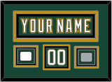 Dallas Nameplate & Number (Shoulder) With Stanley Cup Champions & Team Logo Patches - Alternate Green (1997-1999) - Triple Mat 2